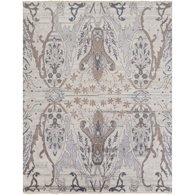 product image of Kushal KUS-2302 Hand Knotted Rug in Silver Grey & Taupe by Surya 525