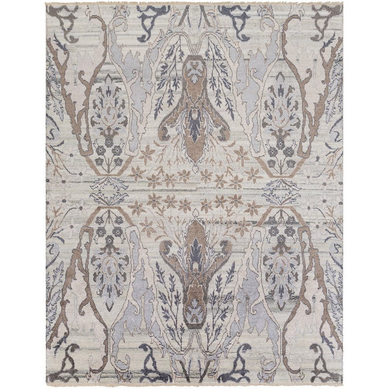 media image for Kushal KUS-2302 Hand Knotted Rug in Silver Grey & Taupe by Surya 244
