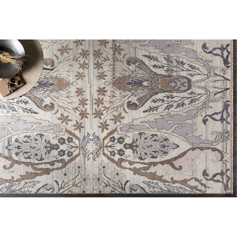 media image for Kushal KUS-2302 Hand Knotted Rug in Silver Grey & Taupe by Surya 277