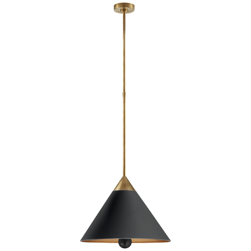media image for cleo pendant in antique burnished brass and black with frosted acrylic 1 286