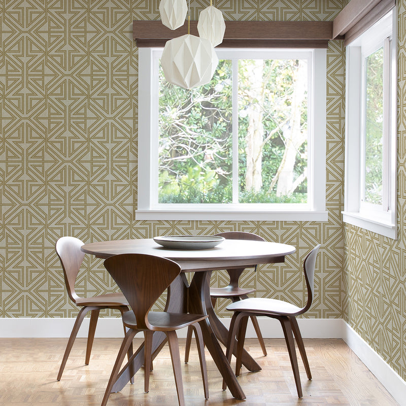 media image for Kachel Gold Geometric Wallpaper from the Scott Living II Collection by Brewster Home Fashions 292