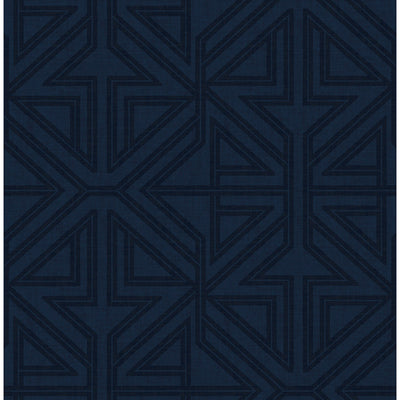 product image of sample kachel indigo geometric wallpaper from the scott living ii collection by brewster home fashions 1 599