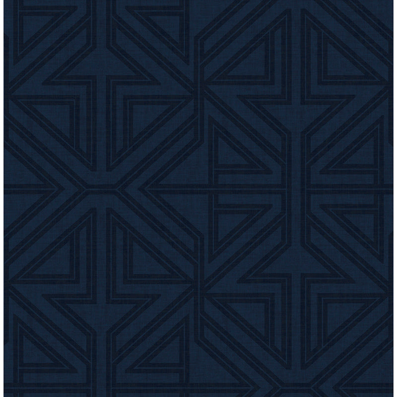 media image for sample kachel indigo geometric wallpaper from the scott living ii collection by brewster home fashions 1 272