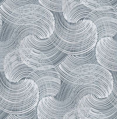 product image for Karson Swirling Geometric Wallpaper in Blue from the Scott Living Collection by Brewster Home Fashions 84