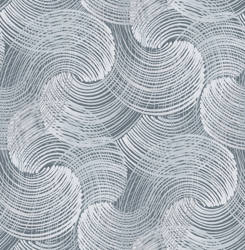 media image for Karson Swirling Geometric Wallpaper in Blue from the Scott Living Collection by Brewster Home Fashions 26