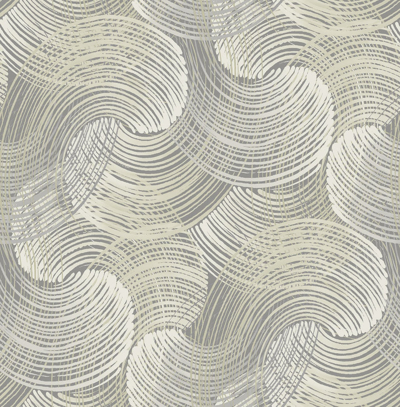 media image for Karson Swirling Geometric Wallpaper in Grey from the Scott Living Collection by Brewster Home Fashions 228