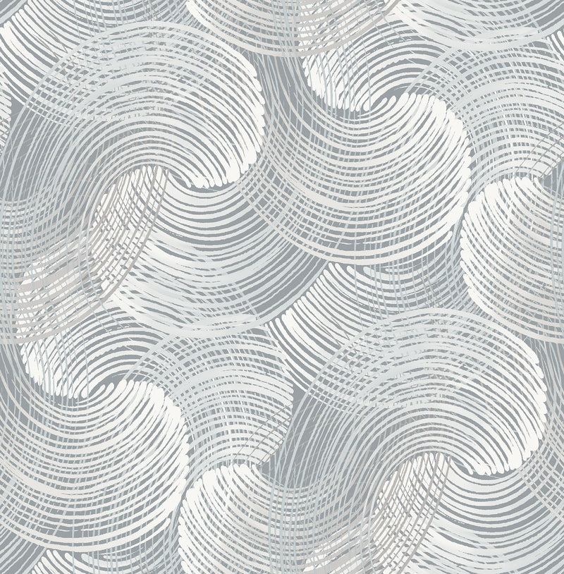 media image for Karson Swirling Geometric Wallpaper in Slate from the Scott Living Collection by Brewster Home Fashions 236