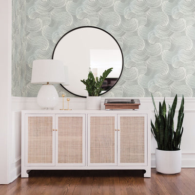 product image for Geometric Wallpaper in Teal from the Scott Living Collection by Brewster Home Fashions 1