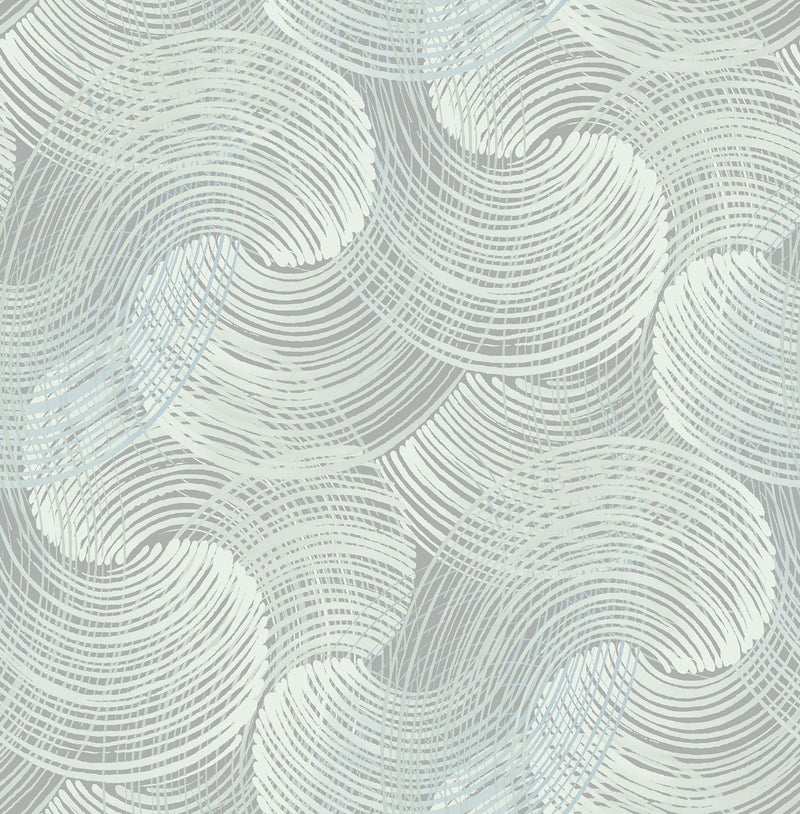 media image for sample karson swirling geometric wallpaper in teal from the scott living collection by brewster home fashions 1 257