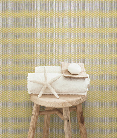 product image for Kent Yellow Faux Grasscloth Wallpaper from the Seaside Living Collection by Brewster Home Fashions 45