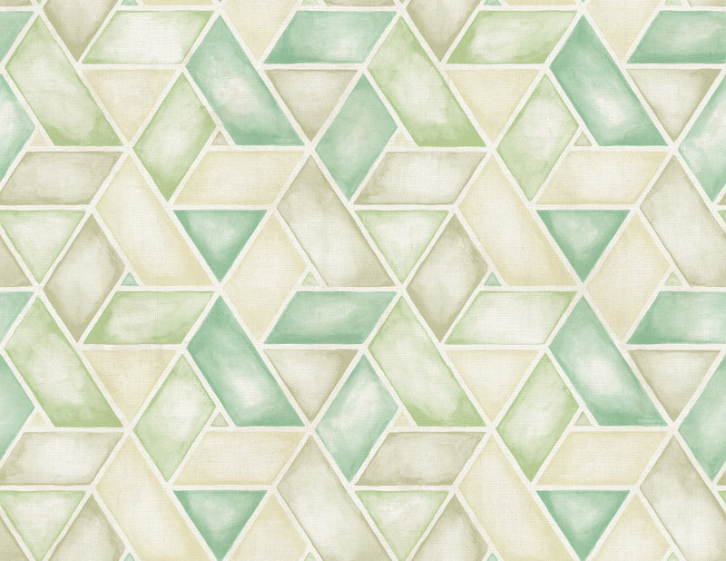 media image for Kentmere Geo Wallpaper in Green from the Lugano Collection by Seabrook Wallcoverings 226