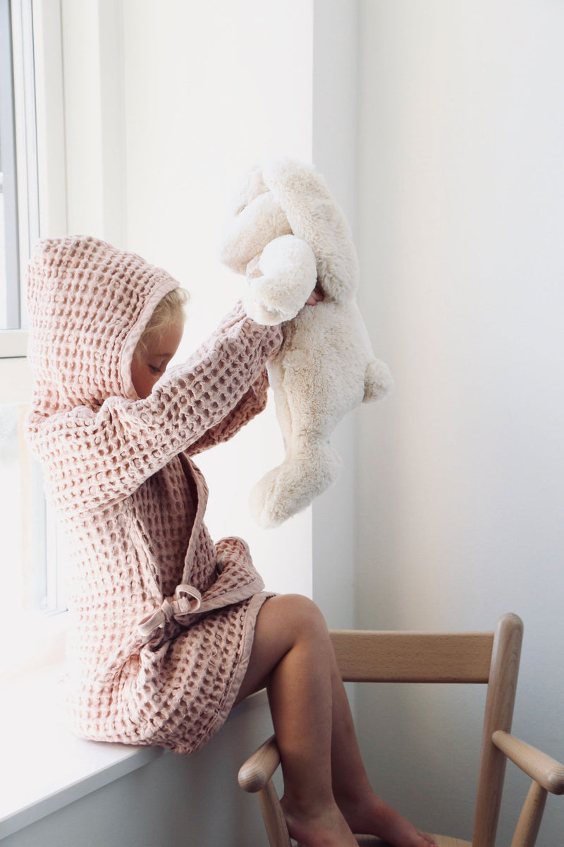 media image for big waffle junior bathrobe in multiple colors design by the organic company 10 260
