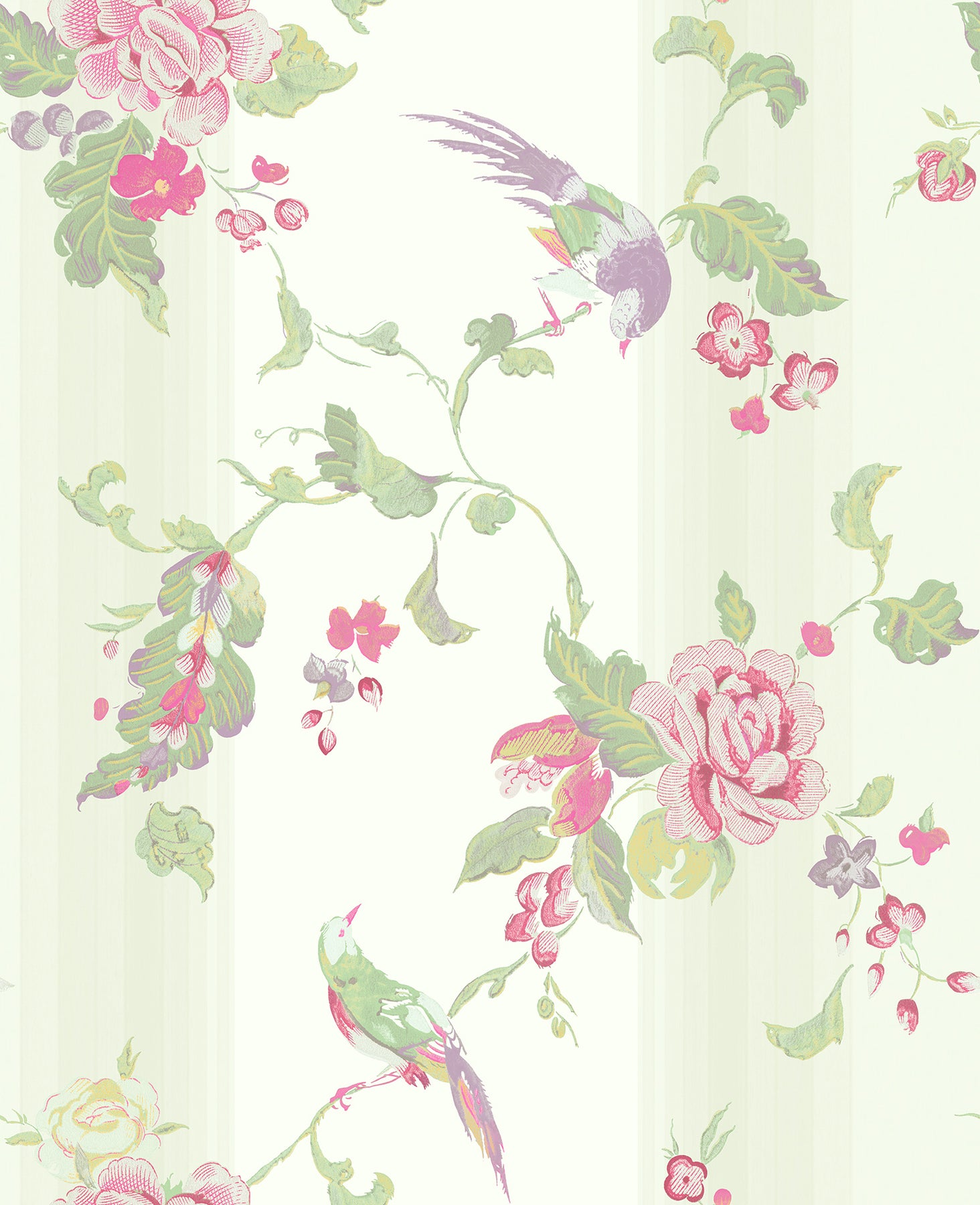 Shop Kimono Wallpaper in Cream, Pink, and Multi from the Watercolor
