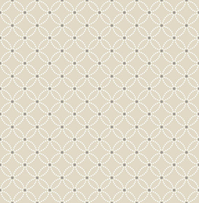 product image of Kinetic Beige Geometric Floral Wallpaper from the Symetrie Collection by Brewster Home Fashions 584
