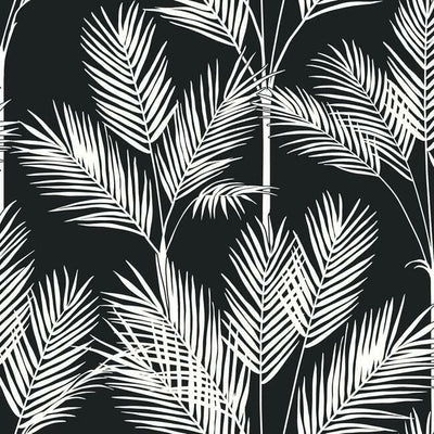 product image for King Palm Silhouette Wallpaper in Black from the Water's Edge Collection by York Wallcoverings 5