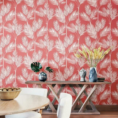 product image for King Palm Silhouette Wallpaper in Coral from the Water's Edge Collection by York Wallcoverings 41