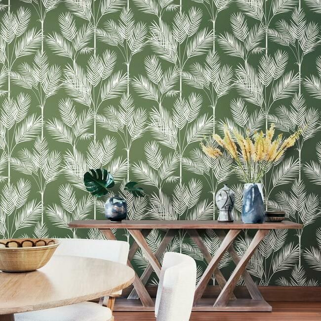 media image for King Palm Silhouette Wallpaper in Fern from the Water& 241
