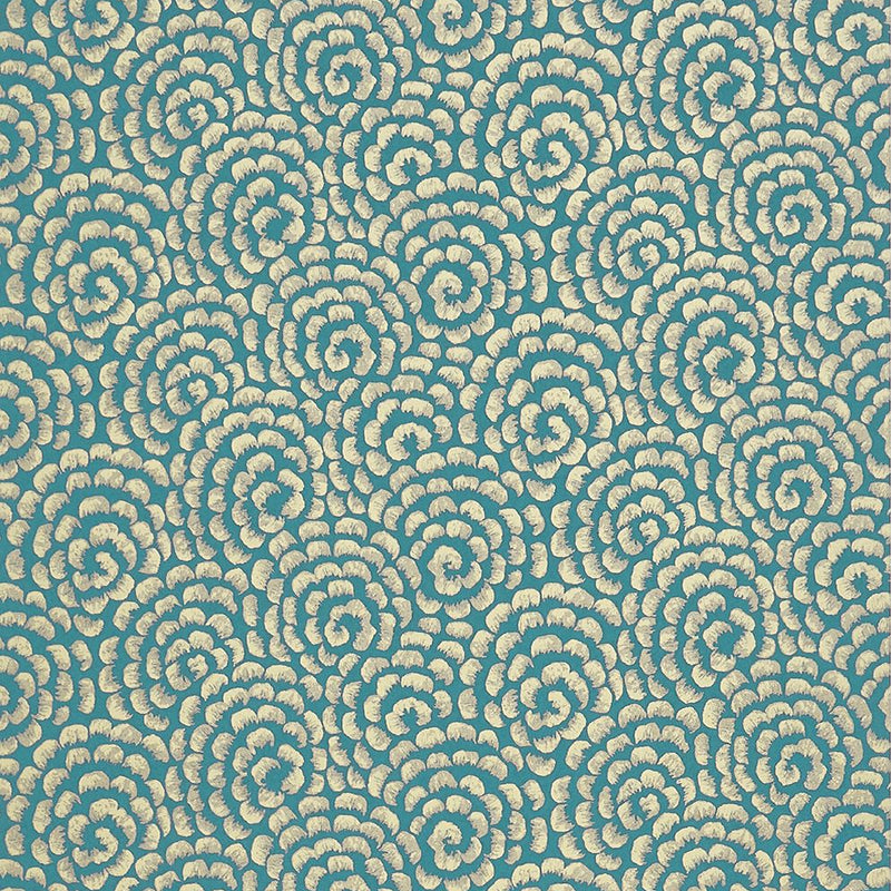 media image for Kingsley Wallpaper in Peacock and Gold from the Ashdown Collection by Nina Campbell for Osborne & Little 241