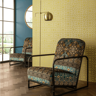 product image of Knot Garden Wallpaper in Ochre and Gold from the Mansfield Park Collection by Osborne & Little 56