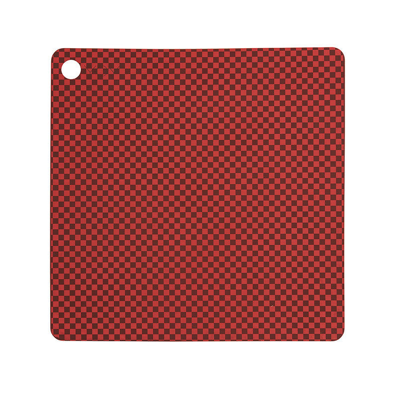 media image for placemat checker pack of 2 red 1 294