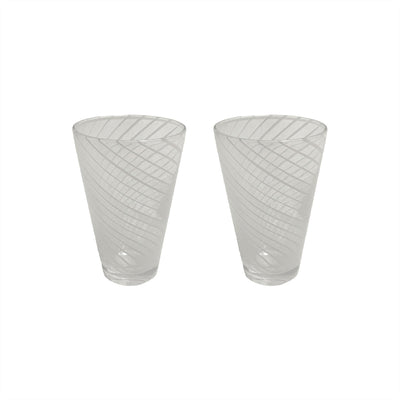 product image for Yuka Groove Glass Set in White 1 8
