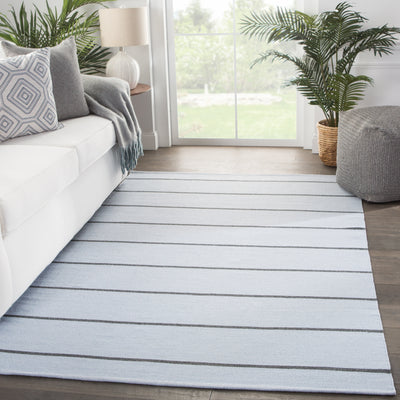 product image for Corbina Indoor/ Outdoor Stripe Light Blue & Gray Area Rug 54