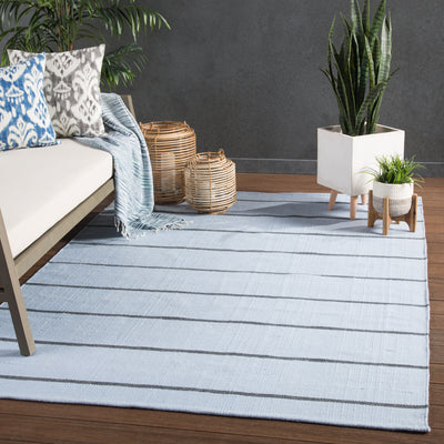 product image for Corbina Indoor/ Outdoor Stripe Light Blue & Gray Area Rug 23