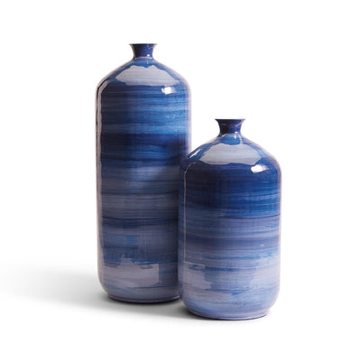 product image of Stria Blue Tone Enamel Decorative Vase Set Of 2 By Tozai Leg005 S2 1 572