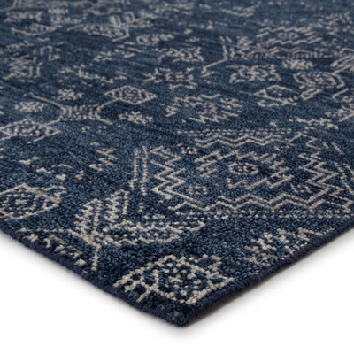 product image for Azuma Hand-Knotted Tribal Dark Blue/ Light Gray Rug by Jaipur Living 63