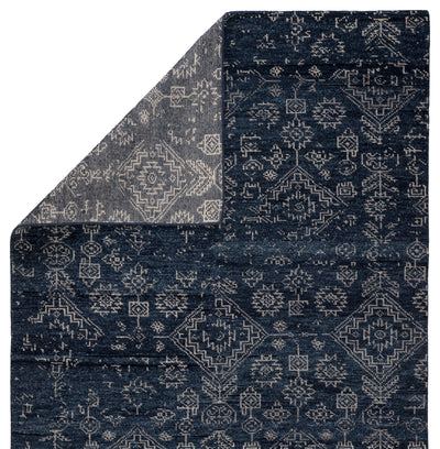 product image for Azuma Hand-Knotted Tribal Dark Blue/ Light Gray Rug by Jaipur Living 74