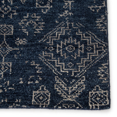 product image for Azuma Hand-Knotted Tribal Dark Blue/ Light Gray Rug by Jaipur Living 45