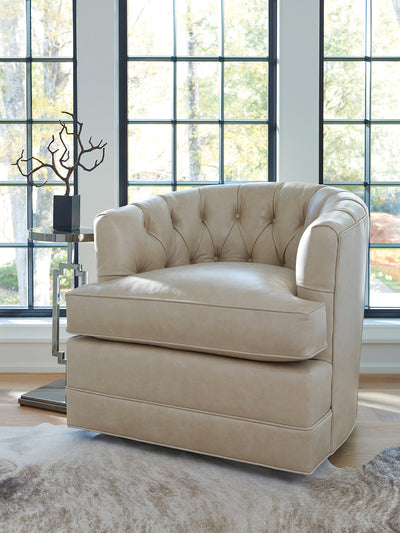 product image for cliffhaven leather swivel chair by barclay butera 01 5410 11sw ll 40 3 64