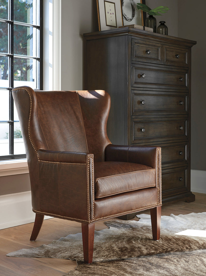 media image for avery leather wing chair by barclay butera 01 5530 11 ll 40 3 290
