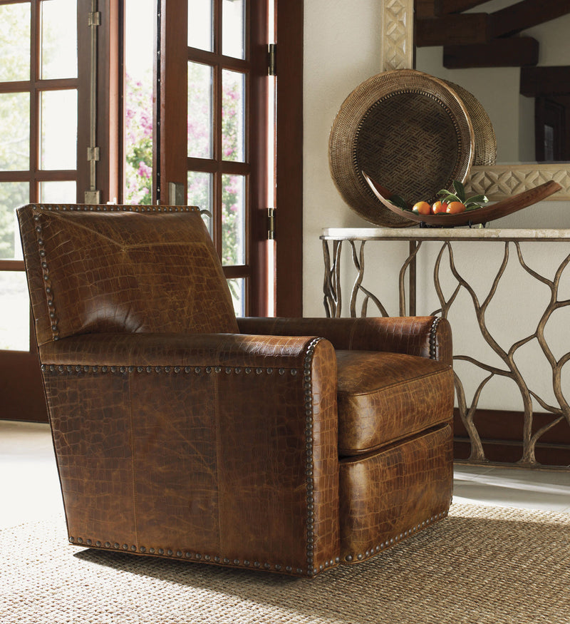 media image for stirling park leather swivel chair by tommy bahama home 01 7576 11sw ll 40 2 258