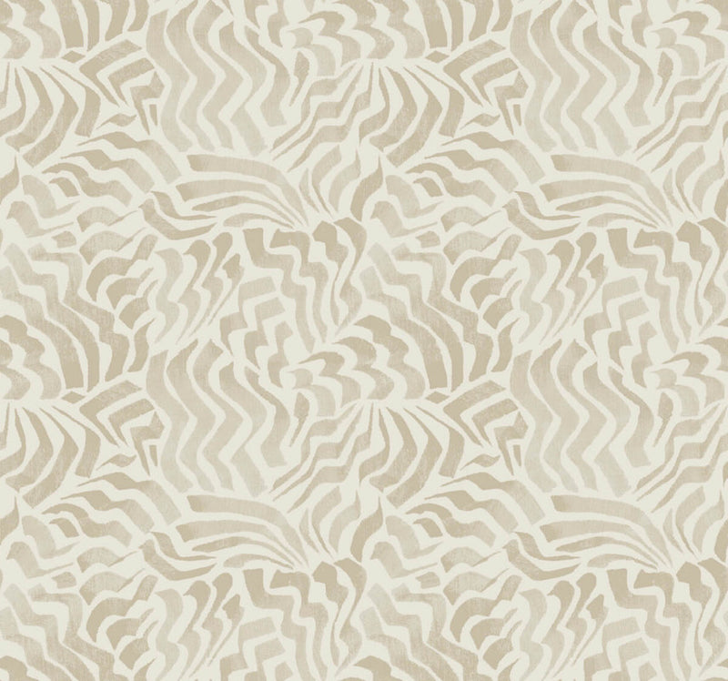 media image for Sample Zora Wave Wallpaper in Taupe 250