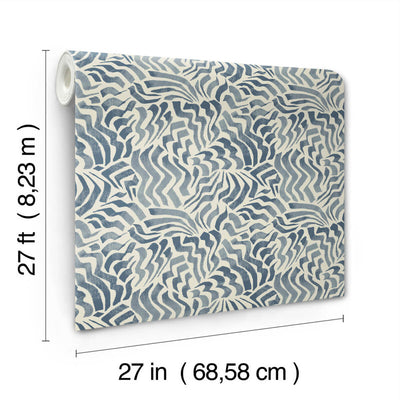 product image for Zora Wave Wallpaper in Denim 70