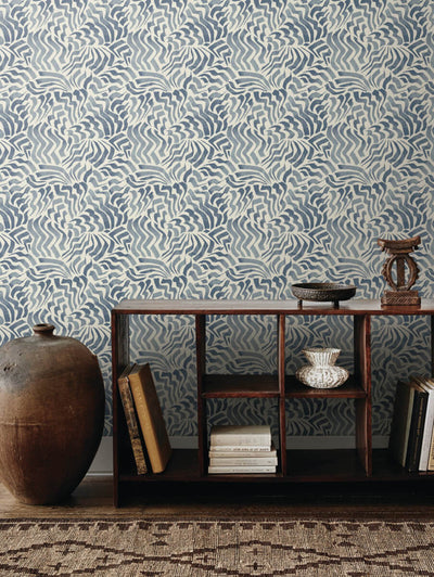 product image for Zora Wave Wallpaper in Denim 74