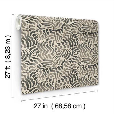 product image for Zora Wave Wallpaper in Charcoal 43