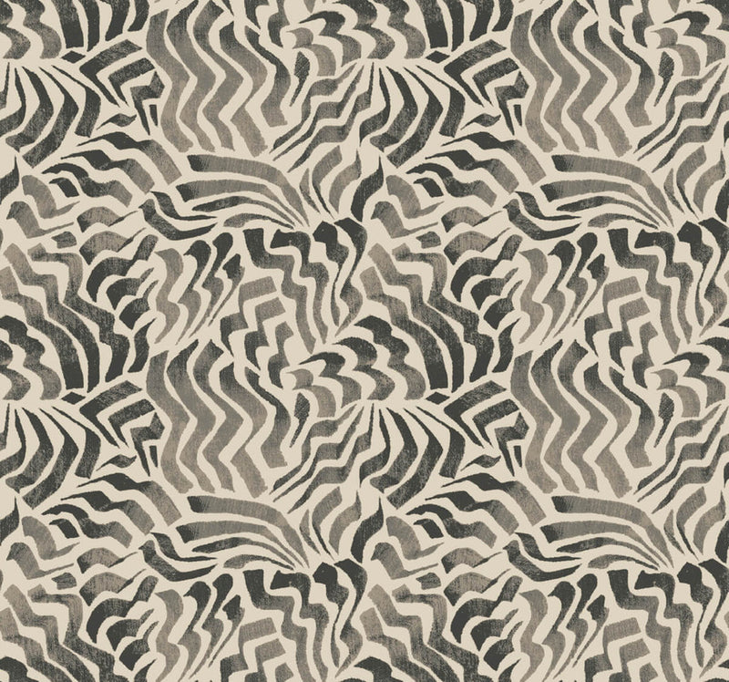media image for Sample Zora Wave Wallpaper in Charcoal 212