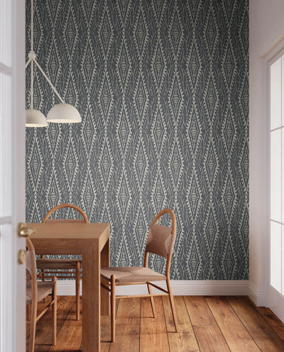 product image for Rousseau Paperweave Wallpaper in Charcoal 10