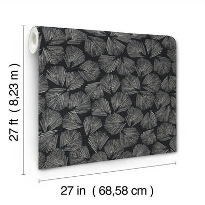 product image for Elora Leaf Wallpaper in Black 70