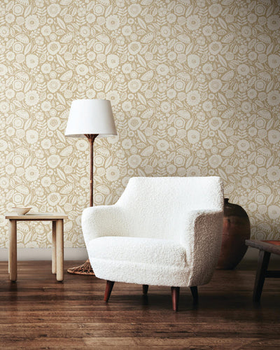 product image for Camille Blossom Wallpaper in Ochre 89