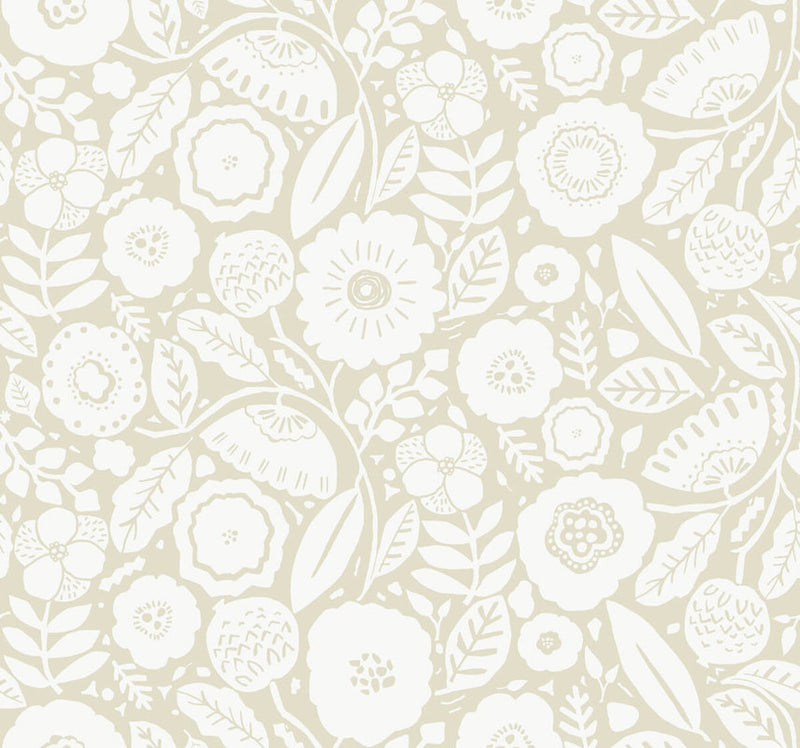 media image for Camille Blossom Wallpaper in Linen 28