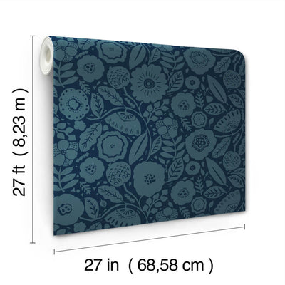 product image for Camille Blossom Wallpaper in Indigo 29