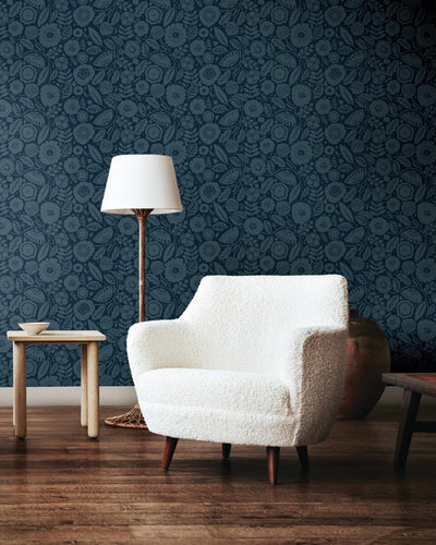 product image for Camille Blossom Wallpaper in Indigo 7