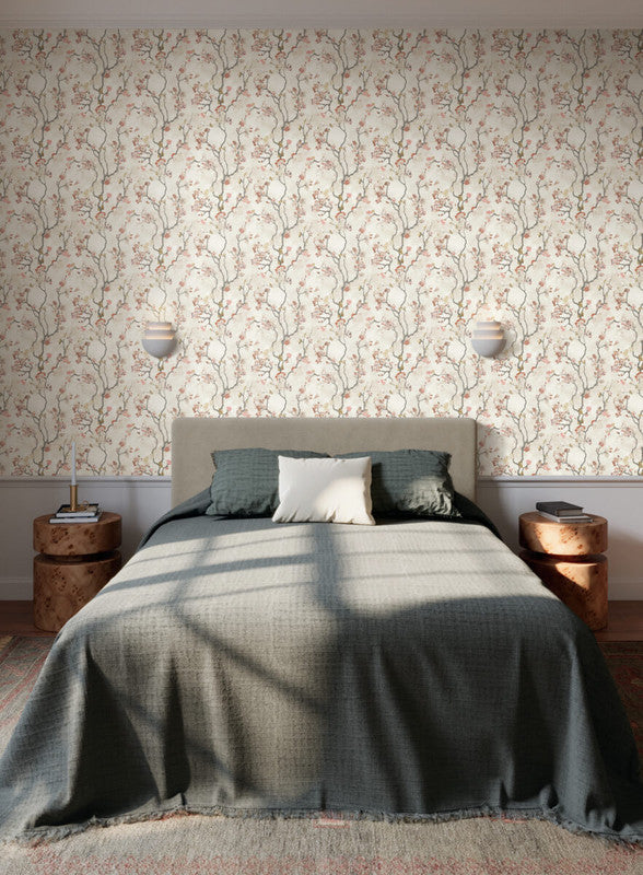 media image for Avril Chinoiserie Wallpaper in Coral 245