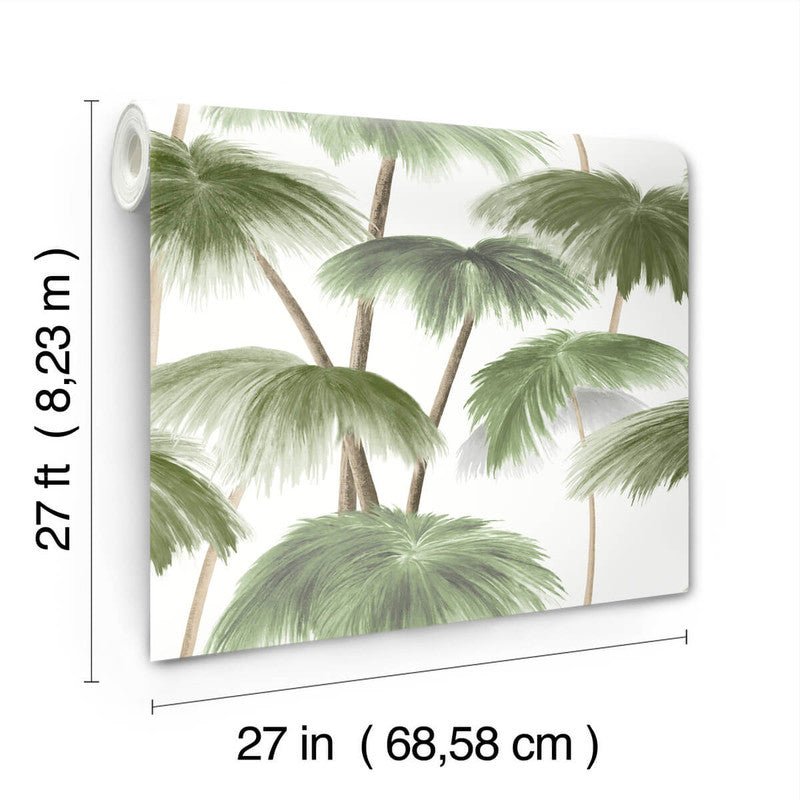 media image for Plein Air Palms Wallpaper in Green 244