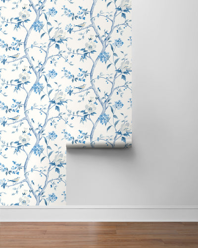 product image for Floral Trail Peel & Stick Wallpaper in Bluestone by Lillian August for NextWall 87