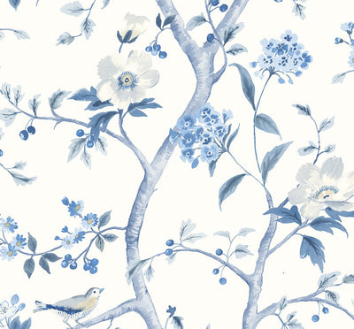 product image for Floral Trail Peel & Stick Wallpaper in Bluestone by Lillian August for NextWall 25