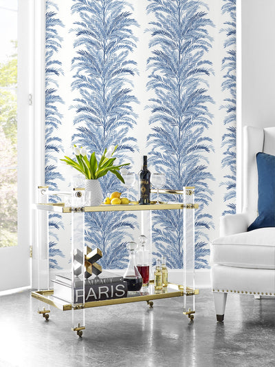 product image for Keana Palm Peel & Stick Wallpaper in Coastal Blue by Lillian August for NextWall 50